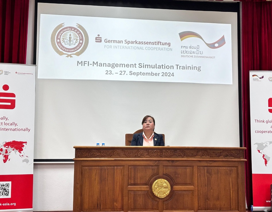 ຝຶກອົບຮົມຫົວຂໍ້: Business Game (MFI-Management Simulation Training) ຄັ້ງທີ 1 ທີ່ສະຖາບັນການທະນາຄານ